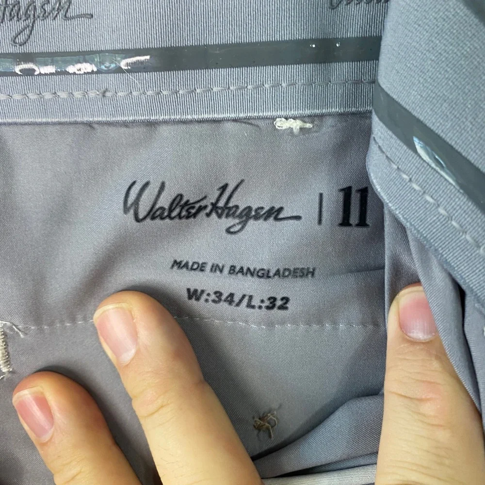 Walter Hagen Eleven Mens Golf Pants Beige Khaki Straight Leg 34x32 Performance